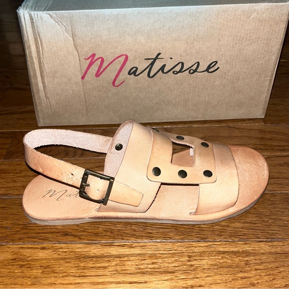 Matisse Star Crossed Flat Sandals Naked Leather Made in Brazil Women’s Size 6 - Picture 3 of 9